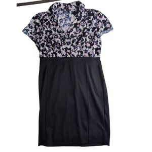 Torrid 2 At The Knee Ponte Studio Crepe‎ Bodycon Dress in Floral Black Size 2xl